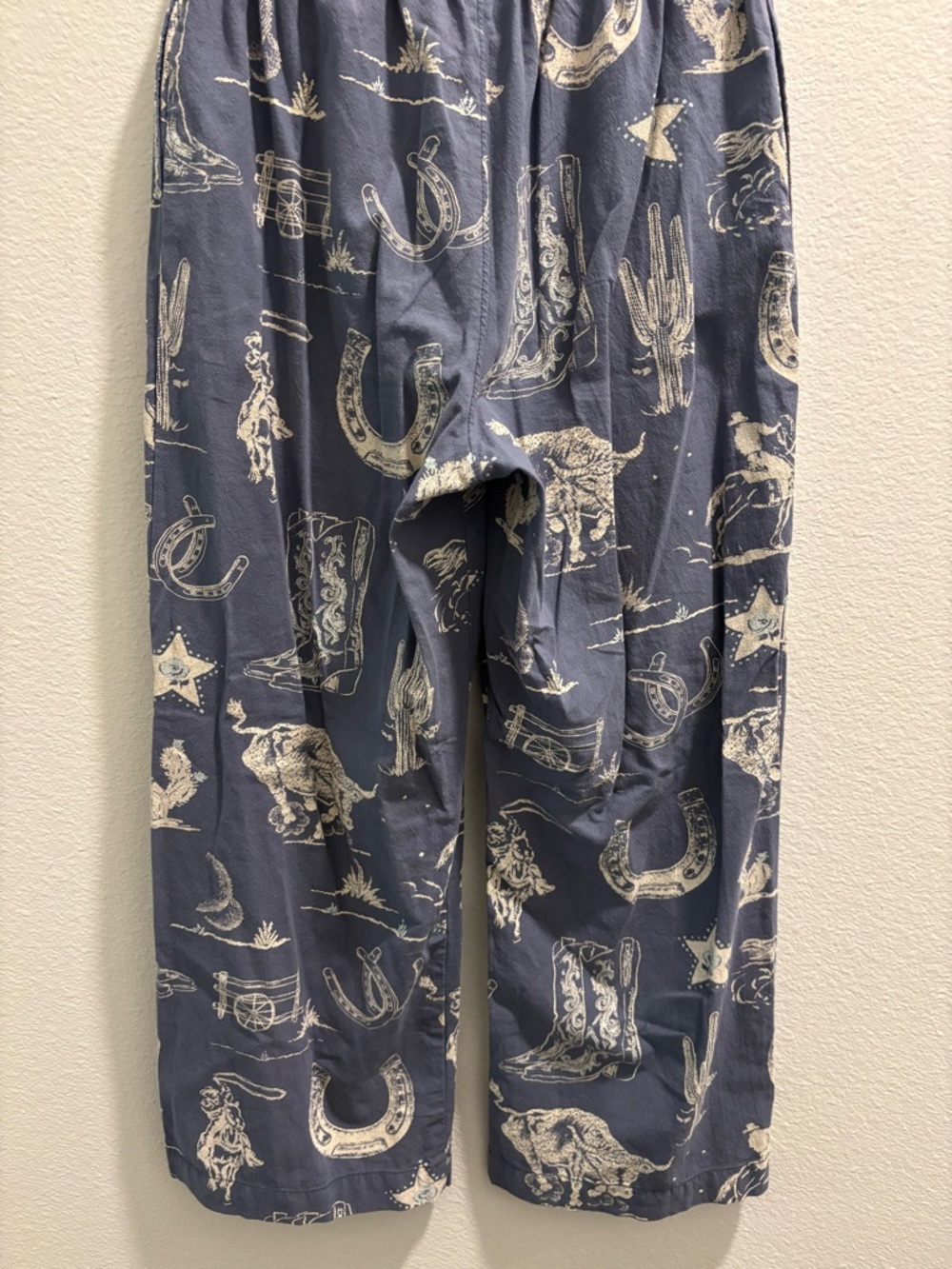 FREE PEOPLE SEASIDE PULL-ON PANTS - INDIGO COMBO/RODEO TIME, size XS - Picture 8 of 11